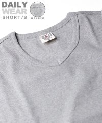 AVIREX/《DAILY/WEB限定》RIB S/S V－NECK T－SHIRT/同色プリント リブ 半袖 ブイネック Tシャツ  デイリーウェア/505655020