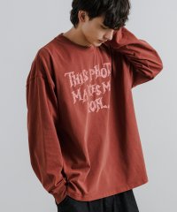 Rocky Monroe/長袖Tシャツ カットソー メンズ クルーネック ピグメント加工 ロンT ヴィンテージライク 古着 ユーズドライク オーバーサイズ ビッグシルエット ルーズ リラ/505657278