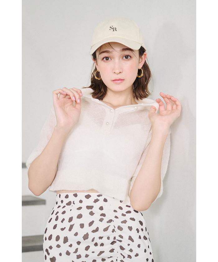 クーポン】【セール10%OFF】シアーパフポロKnit TOP(505657527