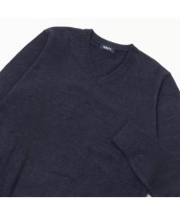 MAC HOUSE(men)/NAVY ネイビー ウール混洗える素肌ニット Vネック QMH/03893FW/505649734