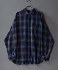 SITRY/【SITRY】chemical wash oversize ombre check shirt/ケミカルウォッシュ オーバーサイズ オンブレ チェック シャツ/505303230