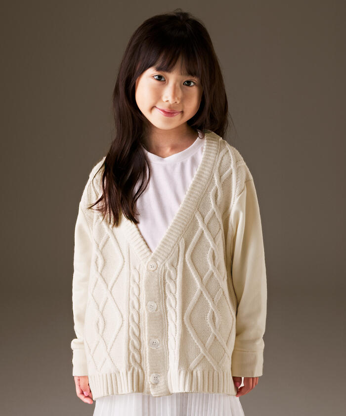 コムサイズム COMME CA ISM カーディガン 90 女の子 アイボリー 子供服