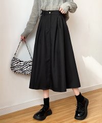 Amulet/アミュレット Amulet ミモレ丈タックスカート レディース 10代 20代 30代 韓国ファッション カジュアル 可愛い きれいめ フレア シンプル 無地 /505666517