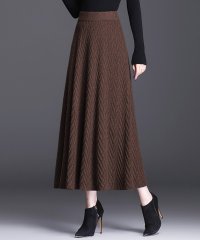 Amulet/アミュレット Amulet ニットフレアスカート 秋 冬 韓国ファッション 10代 20代 30代 レディース Aライン 膝下丈 マキシ丈 黒 白 上品 大人 /505666529