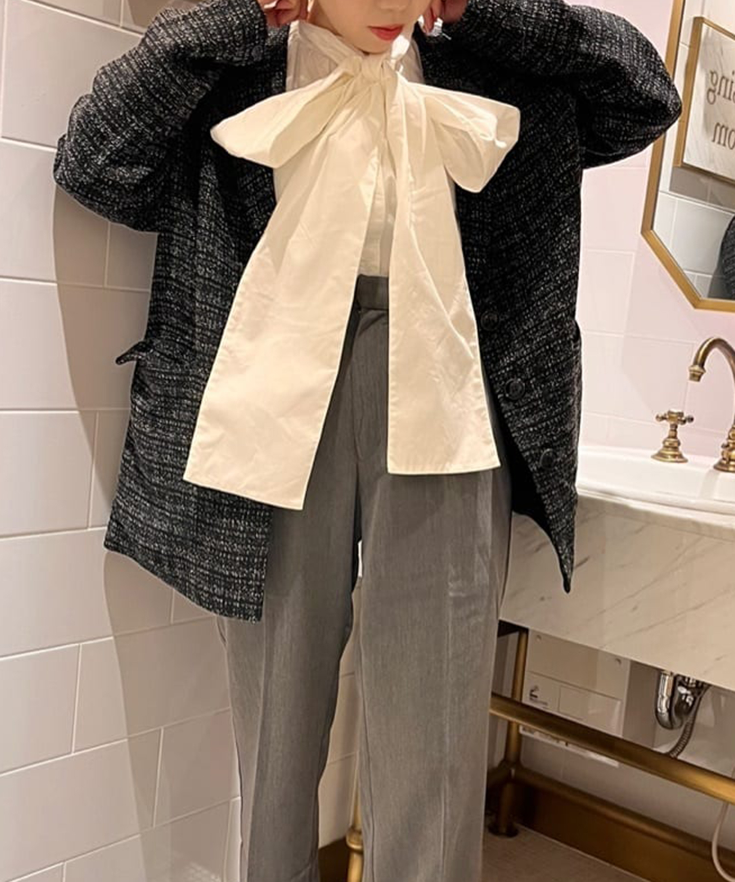 極美品✨PLEATS PLEASE ブラック ダブルジップ 長袖 シャツ