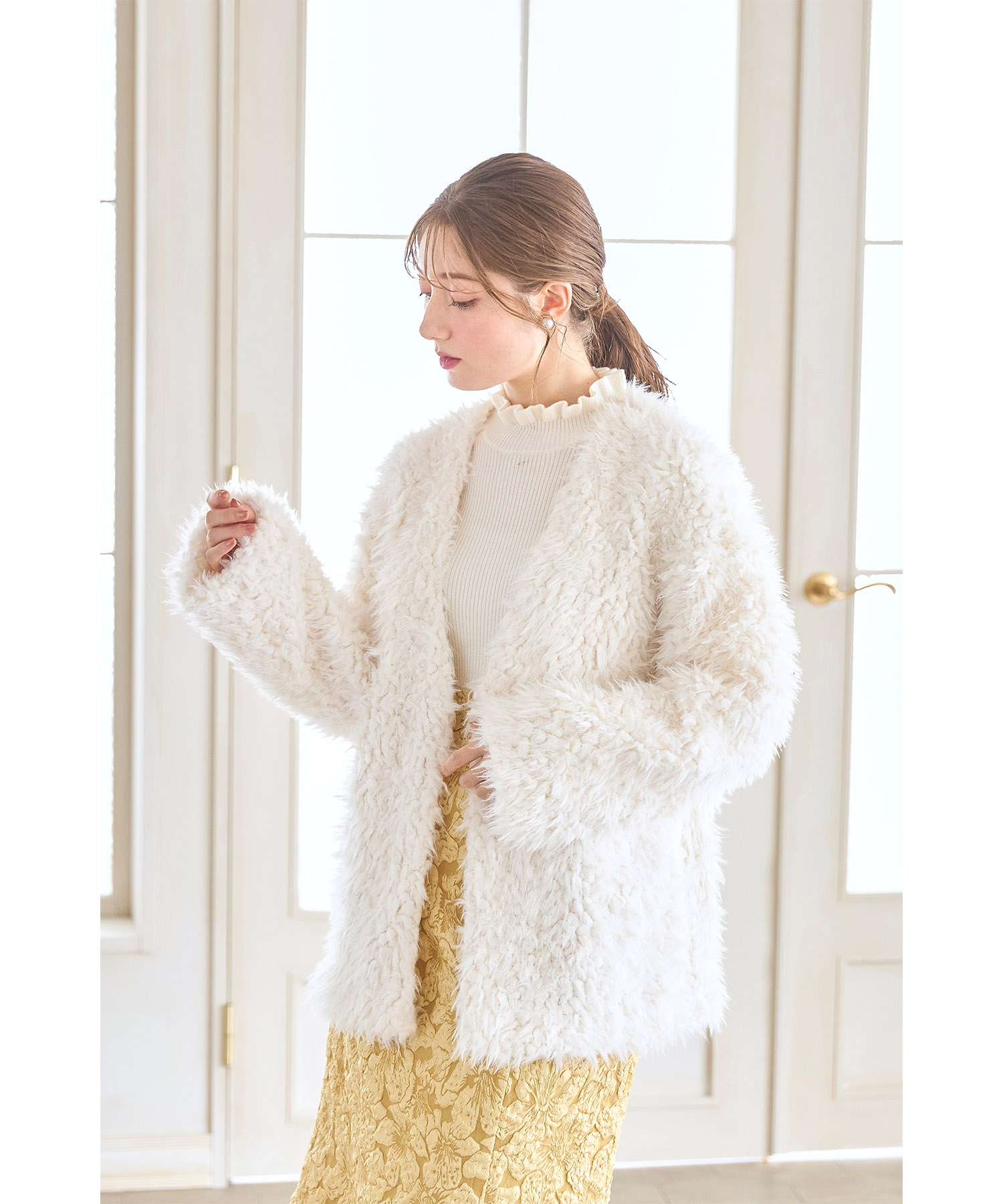 Sezane アイボリー ボタン付きジャケット/カーディガン長袖 Sezane アイボリー ボタン付きジャケット/カーディガン長袖