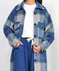 ARGO TOKYO/チェックロングシャツ 21012 チェックシャツ　ロングシャツ　ロングシャツワンピ―ス　シャツワンピース　シャツジャケット/505676799