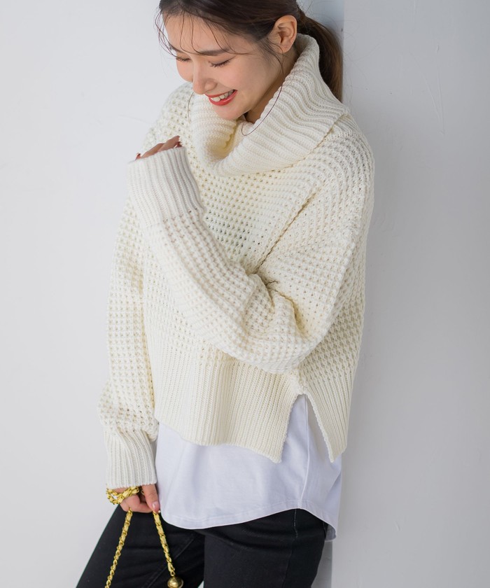 セール60%OFF】【VICKY】バスケットガラタートルネックニットプル