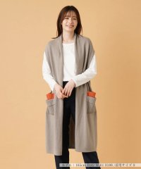 Leilian/カシミヤロングニットベスト/505626785