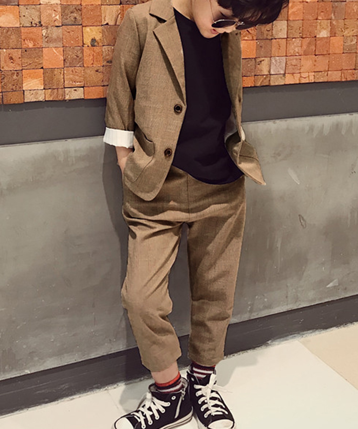キッズ フォーマルスーツ ジャケットとショートパンツセット 長袖ジャケット・ショートパンツ セットアップ スーツスタイル