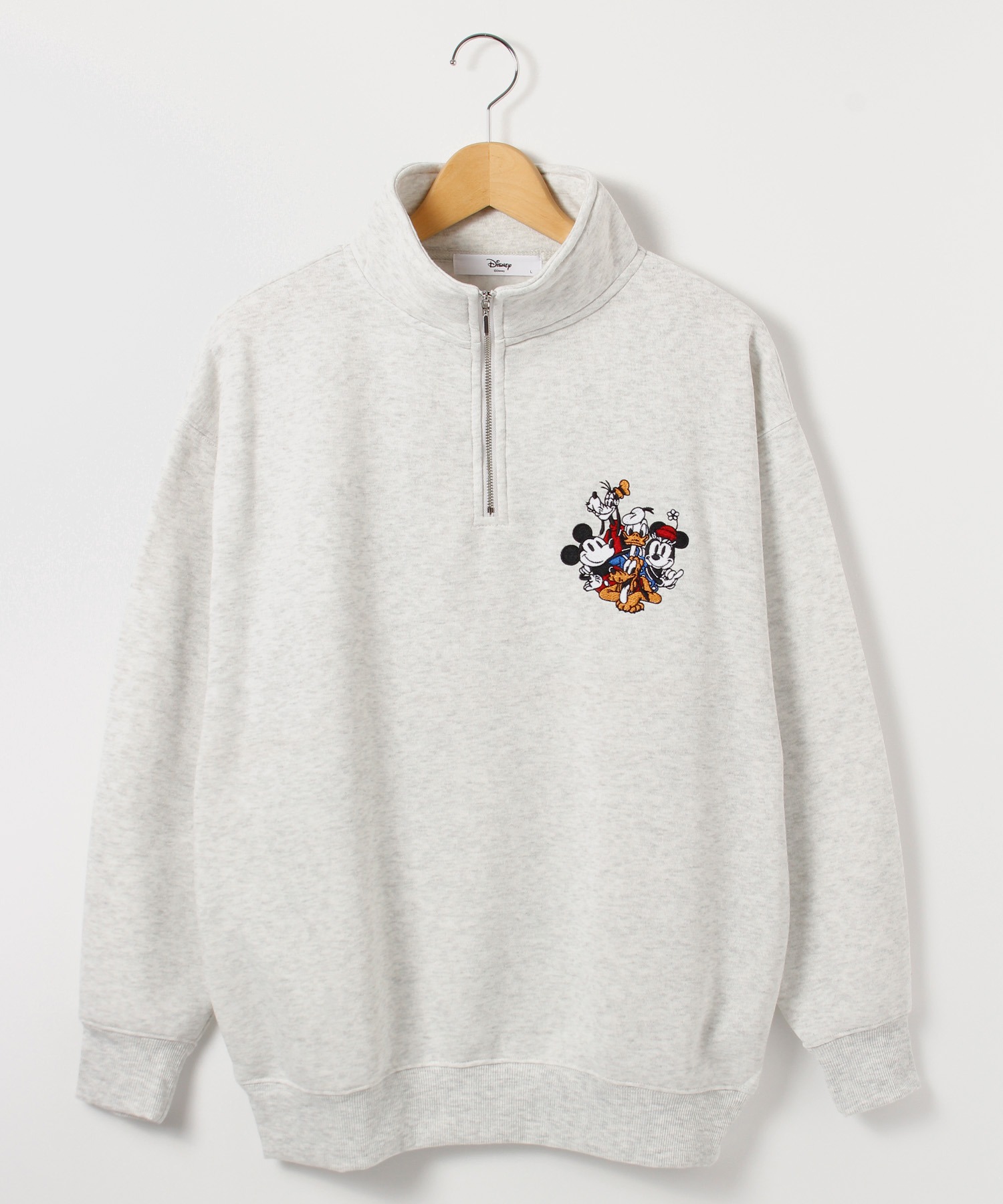 DISNEY/ディズニー】裏起毛 刺繍ハーフジッププルオーバー DISNEY/ディズニー】裏起毛 刺繍ハーフジッププルオーバー