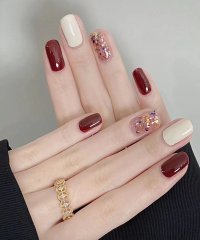 shoppinggo/ショッピングゴー shoppinggo ネイルチップ ショート シンプル ブライダル ハート つけ爪 ネイルアート アートチップ デコチップ オーバル ウエディ/505681362