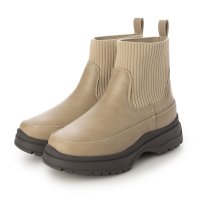 Lirio blanco/ビーシーカンパニー B.C.COMPANY リブニット 素材コンビ ショートブーツ/505682029