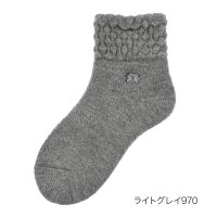 HANAE MORI/ハナエモリ HANAE MORI 福助 公式 靴下 クルー丈 レディース ハナエモリ 無地 ワンポイント 内起毛 パイル 3203ー821婦人 女性 フクスケ /505683605