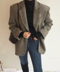 TeddyShop/テディショップ Teddyshop レディース 千鳥柄ウエストマークテーラードジャケット+腰紐 2点セット/505685362