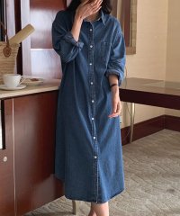 TeddyShop/テディショップ Teddyshop レディース ボックスプリーツデニムロングシャツワンピース/505685367