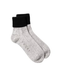 YUQRI/ユクリ YUQRI ユクリ 靴下 YUQRI comfy pile double rib 2 panel ソックス ショートクルー ロークルー バイカラー 綿 /505062011