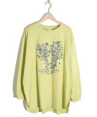 ScoLar/花を咲かせたウサギ刺繍 ロングスリーブTシャツ/505682256