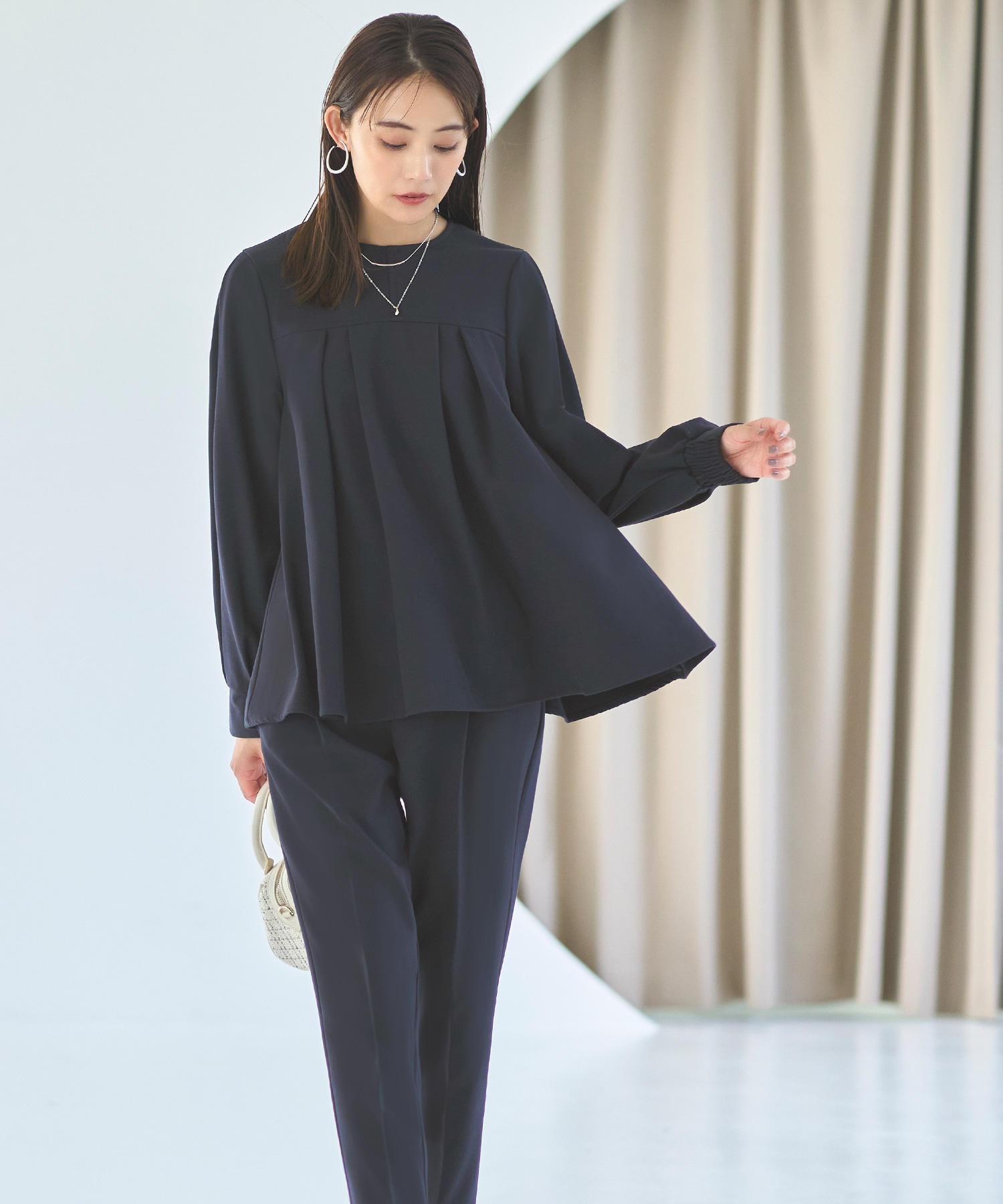 「RUIRUE BOUTIQUE」 長袖カットソー M ネイビー レディース RUIRUE BOUTIQUE 「RUIRUE BOUTIQUE」 長袖カットソー LL