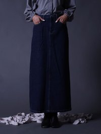 Aga/「05」ロングデニムスカート(Skyblue/Navy color)/505685836