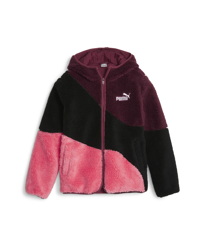 キッズ ビッグ キャット フーデッド シェルパ ジャケット 120cm-160cm