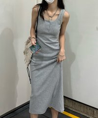 TeddyShop/テディショップ Teddyshop レディース ノースリーブバックスリットリブロングワンピース/505689171