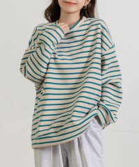 TeddyShop/テディショップ Teddyshop レディース 裏起毛オーバーサイズボックスボーダースウェット/505689185