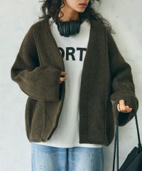 coca/極厚ニットカーディガン（圧縮ニット/羽織り/ニットカーデ/ストレッチ/前開き/長袖/無地/重ね着）/505573586
