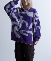 Nylaus/Mohair Like Whole Pattern Loose Knit Sweater / モヘアライク 総柄 ルーズ ニットセーター/505690409