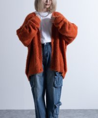 Nylaus/ナイラス Nylaus Shaggy Solid/Border Loose Vーneck Knit Cardigan / シャギー 無地/ボーダー柄 ルーズ V/505690411