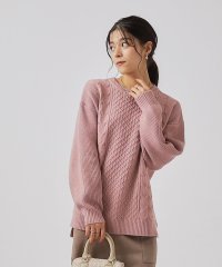 SHOO・LA・RUE/きれいに体型カバー カシミヤライク ケーブル柄ニット【ここちイージー】/505691576