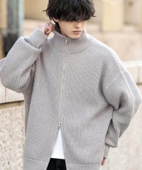 Rocky Monroe/ニットカーディガン ドライバーズ ライトアウター オーバーサイズ 無地 メンズ レディース 長袖 ジップジャケット ゆったり ふわふわ ハイネック カジュアル /505699298