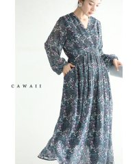 CAWAII/無垢な花咲くタックカシュクールミディアムワンピース/505700388