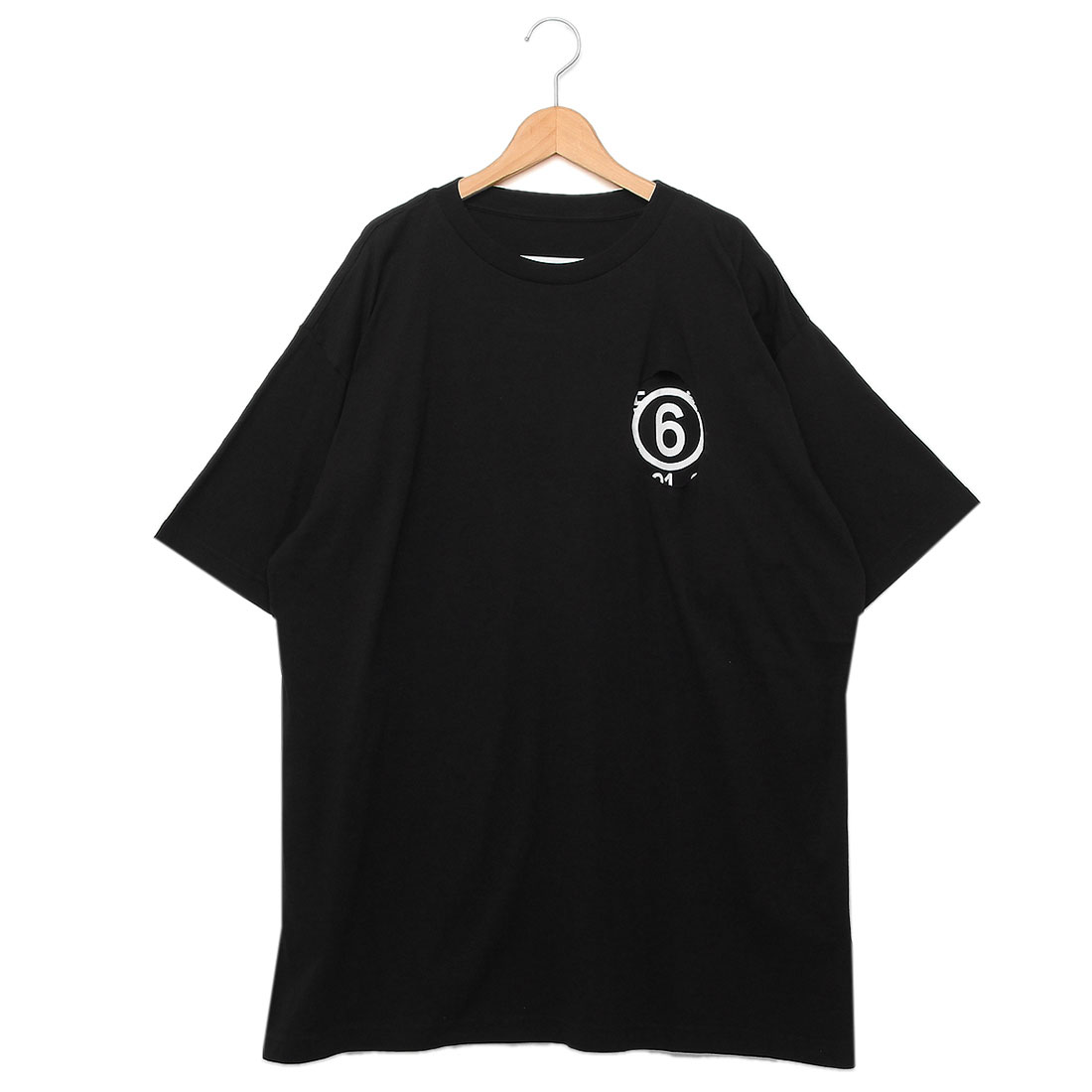 関税送料込み【MM6 Maison Margiela】ブラック プリントTシャツ MM6 Maison Margiela Numbers プリント Tシャツ | ブラック