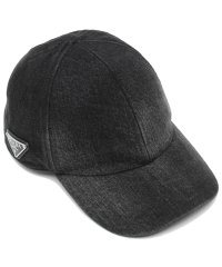 PRADA/プラダ キャップ 帽子 デニム トライアングルロゴ ブラック メンズ レディース PRADA 2HC274 12K8 F0557/505701696