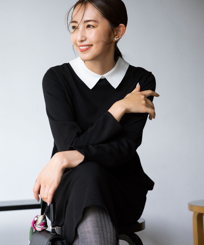 セール 40%OFF】【新色追加！】Elena襟付き ニットワンピース