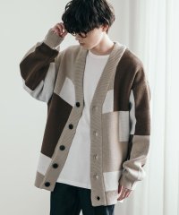 Rocky Monroe/ロッキーモンロー Rocky Monroe ニットカーディガン オーバーサイズ 総柄 メンズ レディース ライトアウター ゆるニット ミドルゲージ ビッグシルエ/504578067