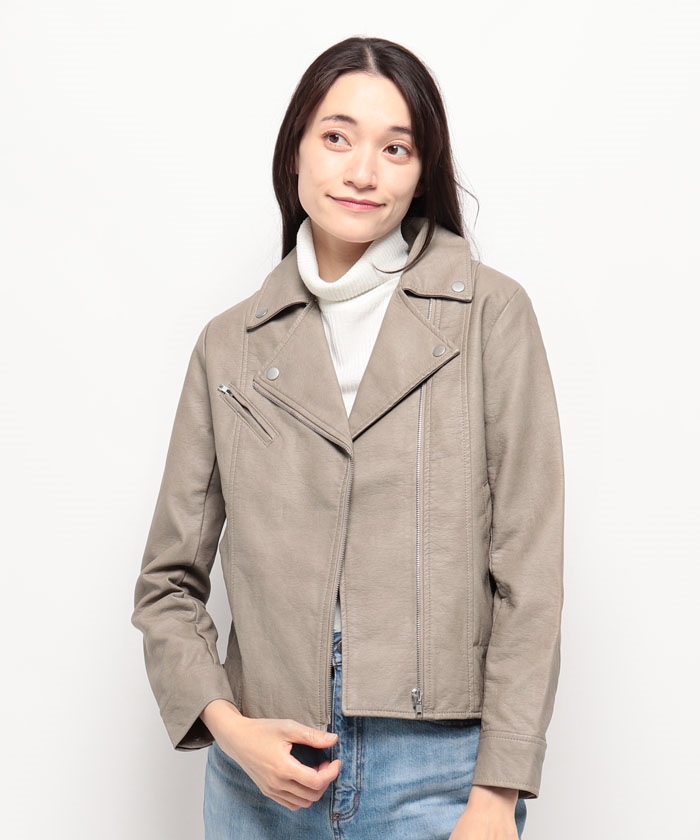 【お値下げしました。】ライダースジャケット レディース ベージュ 楽天市場】ライダースジャケット ベージュ（サイズ（S/M/L