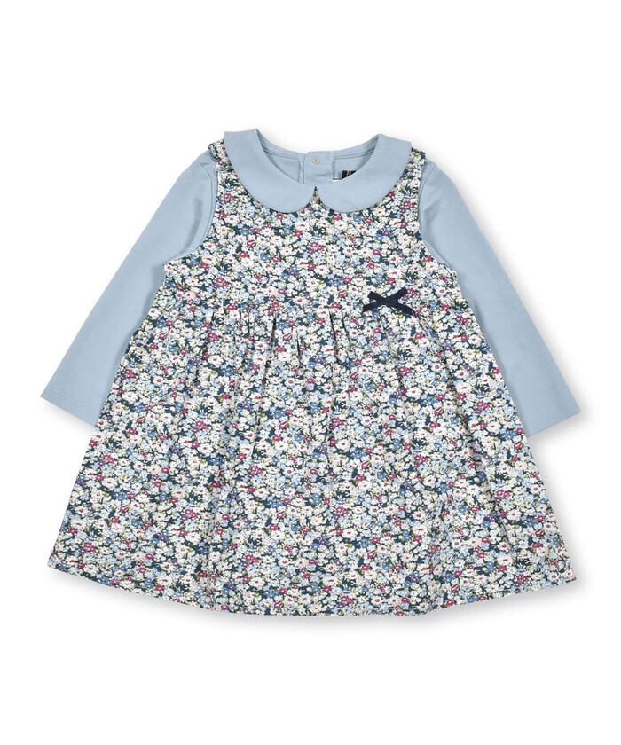 クーポン】花柄プリントワンピースTシャツ2点セットベビー(80