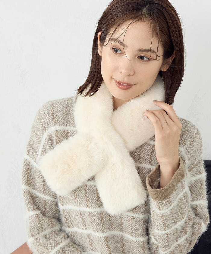 Wネーム ok.soon×FASHIRU マフラー付きノーカラーダウン | ok.soon