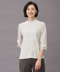 J.PRESS LADIES（LARGE SIZE）/ウォッシャブルウール フリルネック カットソー/505704613