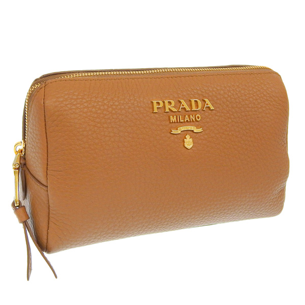 セール】PRADA プラダ VITELLO DAINO ヴィッテロ ダイノ レザー ポーチ