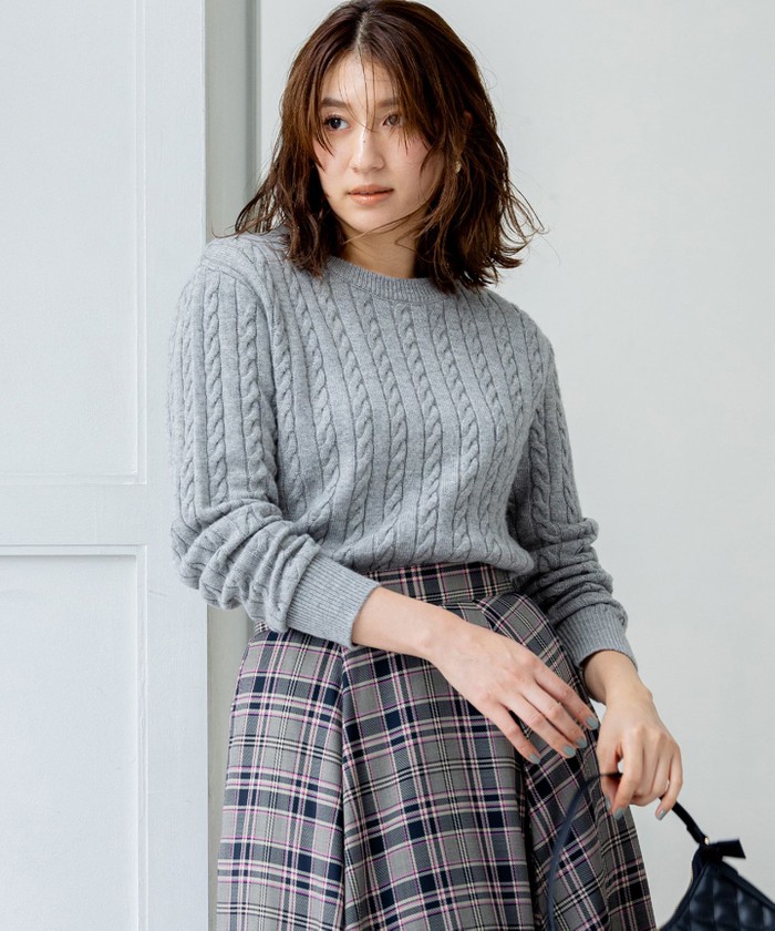 ニット セーター 「マガジン掲載」ウールカシミヤブレンドバルキー タック スリーブ ニット（KL25） レディース マガジン掲載】ウールカシミヤブレンドバルキー タック 柔らかい