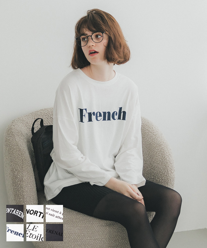 ビッグシルエットロゴロンT(ロングTシャツ/プリント/アソートロゴ