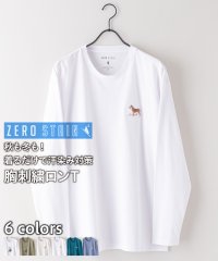 JEANS MATE/ジーンズメイト JEANS MATE 【ZEROSTAIN】刺繍 ロンT 汗染みの目立たない Tシャツ 撥水 防汚 UVカット 紫外線対策 犬 猫/505691245