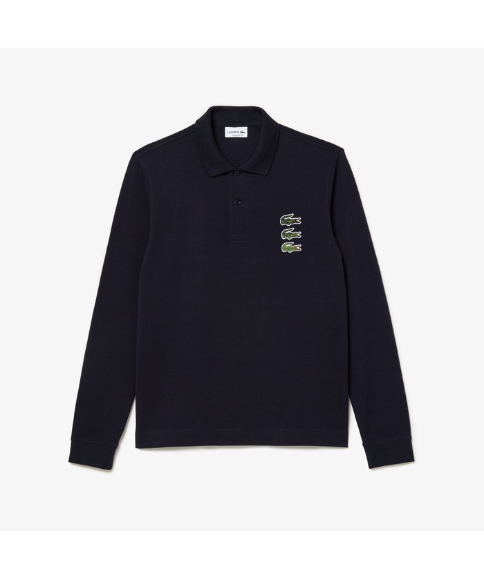 ラコステ LACOSTE サマーウール鹿の子地ポロシャツ （ブラック