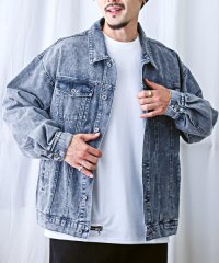 LUXSTYLE/ケミカル加工オーバーサイズデニムジャケット/デニムジャケット メンズ ビッグシルエット Gジャン ケミカルウォッシュ/505709672