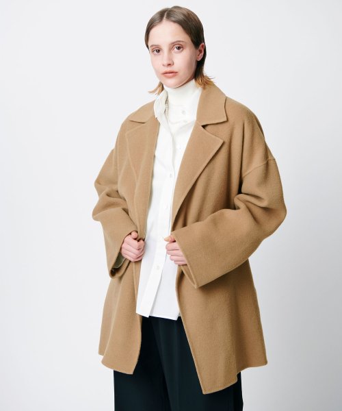 セール 50%OFF】ベルテッドミドル丈リバーコート(505710666 セール 50%OFF】ベルテッドミドル丈リバーコート(505710666