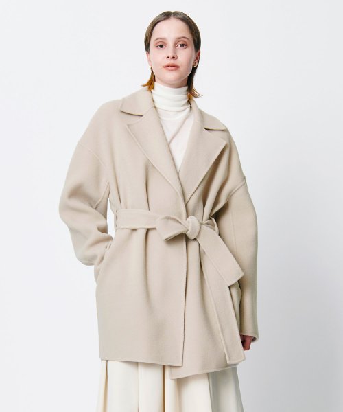 セール 50%OFF】ベルテッドミドル丈リバーコート(505710666 セール 50%OFF】ベルテッドミドル丈リバーコート(505710666