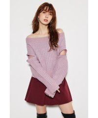 rienda/2WAYショルダーツィードKnitTOP/505711541